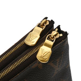 LOUIS VUITTON ルイヴィトン モノグラムジャイアント リバース ポシェットドゥーブルジップ ブラウン M69203 レディース モノグラムキャンバス ショルダーバッグ Aランク 中古 銀蔵