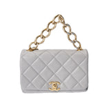 CHANEL シャネル メティエダールコレクション ミニチェーンショルダー 2WAY グレー ゴールド金具 AS3367 レディース ラムスキン ショルダーバッグ 未使用 銀蔵