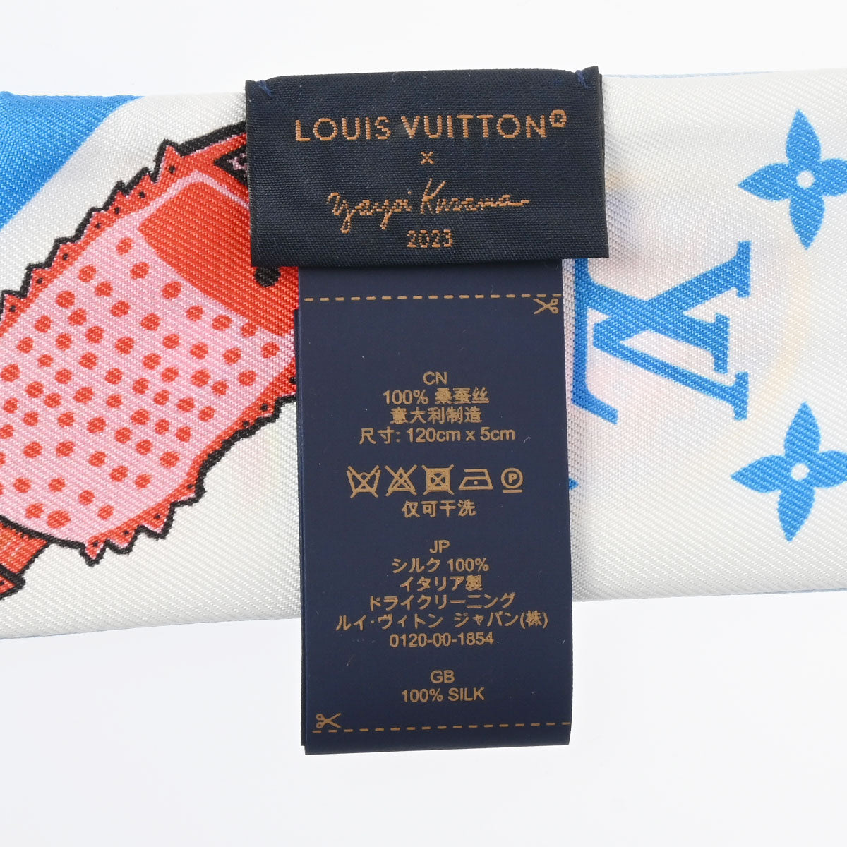 ルイヴィトンバンドーBB LV×草間彌生コラボ 青/白 レディース シルク100％ スカーフ M78313 LOUIS VUITTON –  銀蔵オンライン