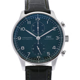 IWC SCHAFFHAUSEN アイダブリューシー シャフハウゼン ポルトギーゼ クロノ IW371615 メンズ SS/革 腕時計 自動巻き グリーン文字盤 Aランク 中古 銀蔵