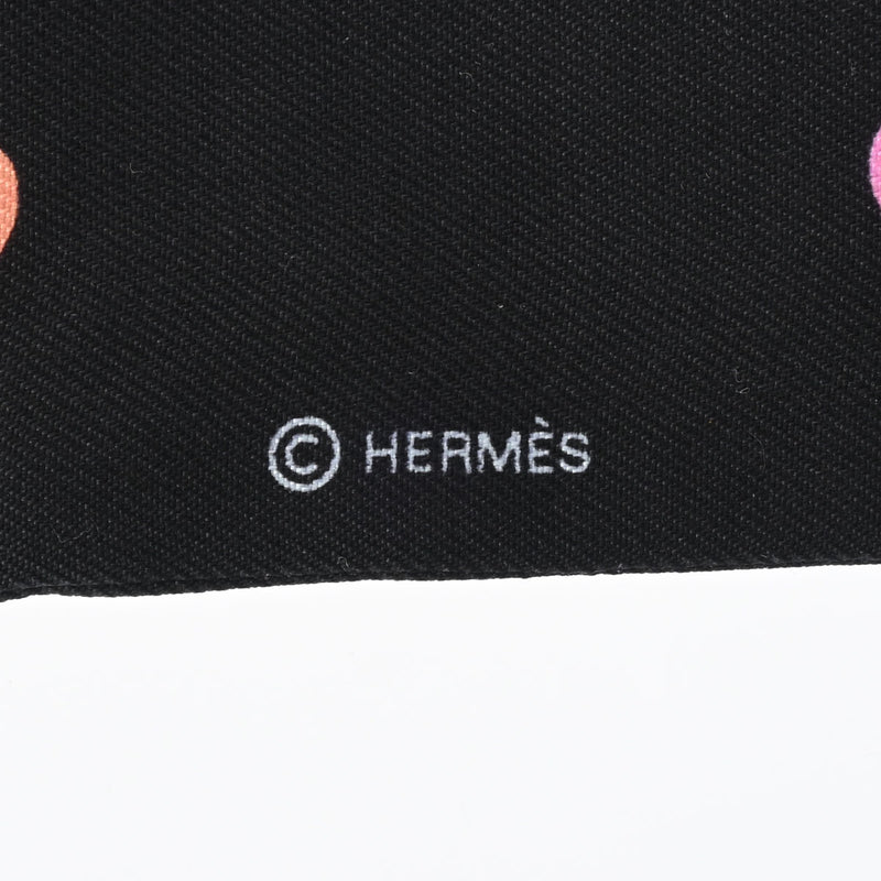 HERMES エルメス ツイリー ティータイム ノワール/ルージュ/マルチカラー レディース シルク100％ スカーフ Aランク 中古 銀蔵