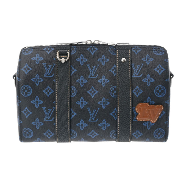 LOUIS VUITTON ルイヴィトン モノグラムレコード シティキーポル 青 M46339 ユニセックス モノグラムキャンバス ショルダーバッグ 新同 中古 銀蔵