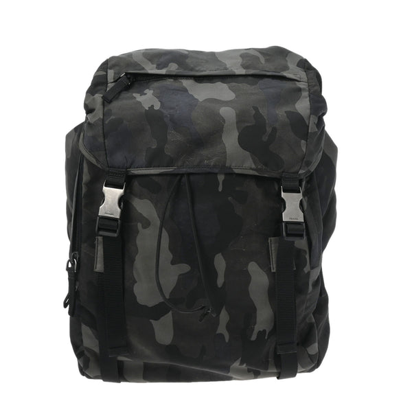 プラダバックパック 迷彩柄 アウトレット カーキ/黒 メンズ ナイロン