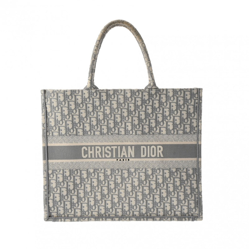 CHRISTIAN DIOR クリスチャンディオール ブックトート ラージサイズ グレー M1286ZRIWM201 ユニセックス キャンバス ハンドバッグ ABランク 中古 銀蔵