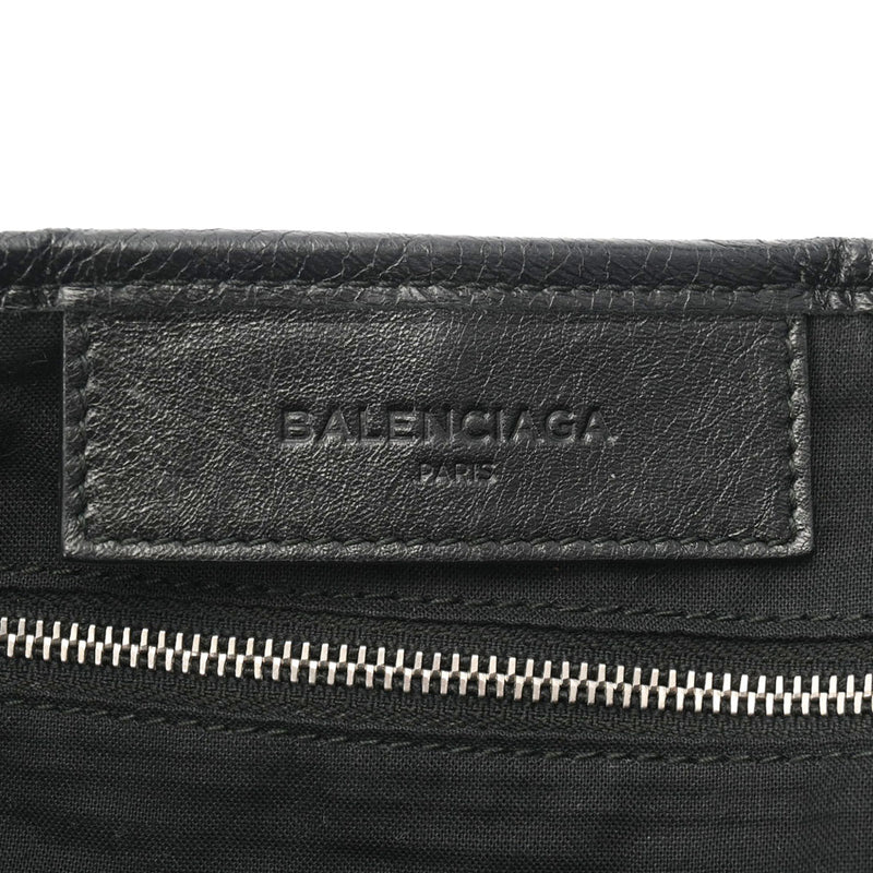 BALENCIAGA バレンシアガ ネイビーカバス S 黒 シルバー金具 339933 レディース キャンバス レザー ハンドバッグ ABランク 中古 銀蔵