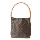 LOUIS VUITTON ルイヴィトン モノグラム ルーピング GM ブラウン M51145 レディース モノグラムキャンバス ワンショルダーバッグ Bランク 中古 銀蔵