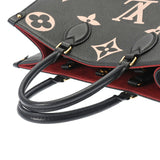 LOUIS VUITTON ルイヴィトン モノグラムアンプラント オンザゴー MM 黒/ベージュ M45495 レディース レザー 2WAYバッグ Aランク 中古 銀蔵