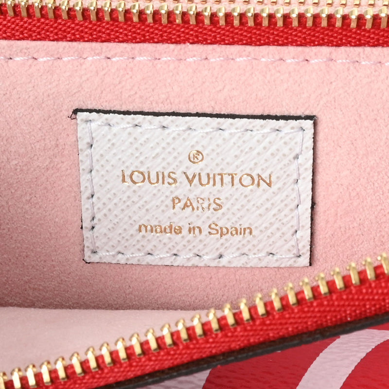 LOUIS VUITTON ルイヴィトン モノグラムジャイアント ポシェット ドゥーブル ジップ 赤/ピンク/白 M67561 レディース モノグラムジャイアント ショルダーバッグ 新同 中古 銀蔵