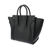 CELINE セリーヌ ラゲージ ミニショッパー 黒 ゴールド金具 165213 レディース スムースカーフ ハンドバッグ Aランク 中古 銀蔵