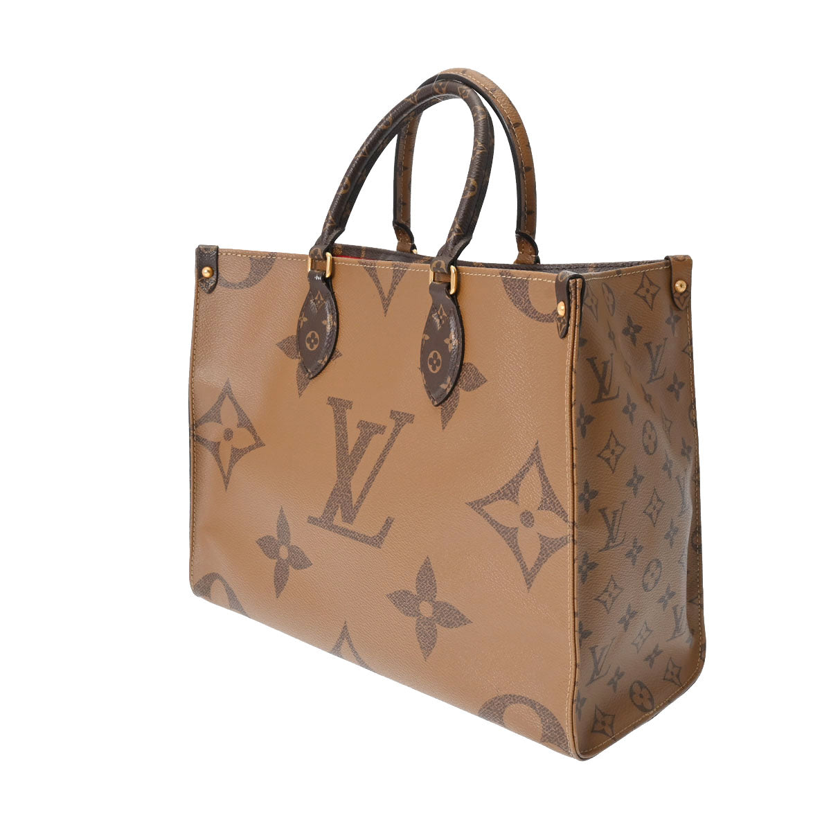 LOUIS VUITTON ルイヴィトン モノグラムジャイアント オンザゴー MM 2WAYトート ブラウン M45321 レディース  モノグラムリバースキャンバス ハンドバッグ ABランク 中古 - 品質満点