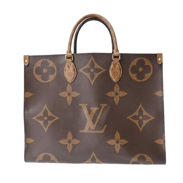 LOUIS VUITTON ルイヴィトン モノグラムジャイアント オンザゴー GM 2WAYトート ブラウン M45320 レディース モノグラムリバースキャンバス ハンドバッグ ABランク 中古 銀蔵