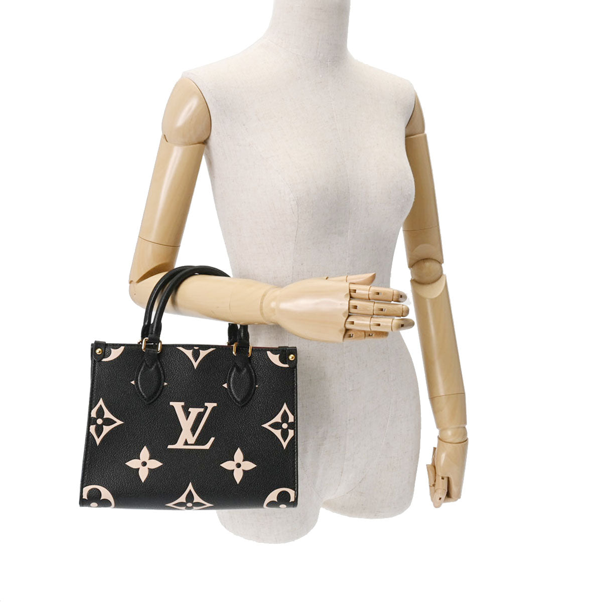 LOUIS VUITTON ルイヴィトン モノグラムアンプラント オンザゴー PM 2WAY ブラック/ベージュ M45659 レディース レザー  ハンドバッグ Aランク 中古 - Thebuildteam