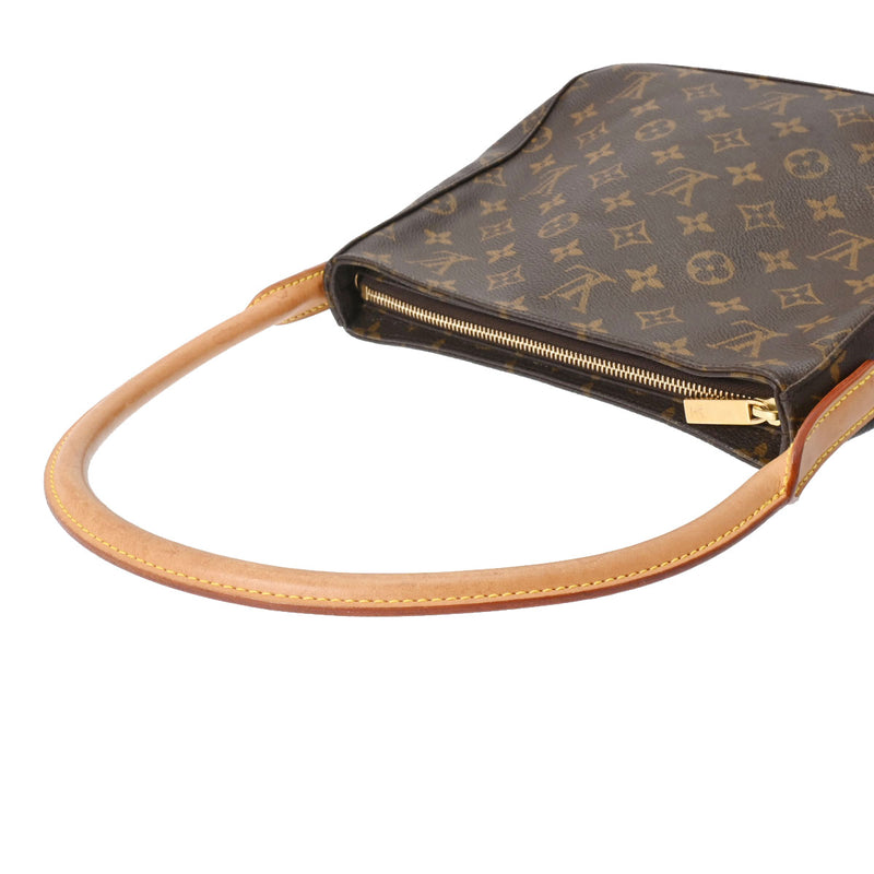 LOUIS VUITTON ルイヴィトン モノグラム ルーピング MM  ブラウン M51146 レディース モノグラムキャンバス セミショルダーバッグ Bランク 中古 銀蔵