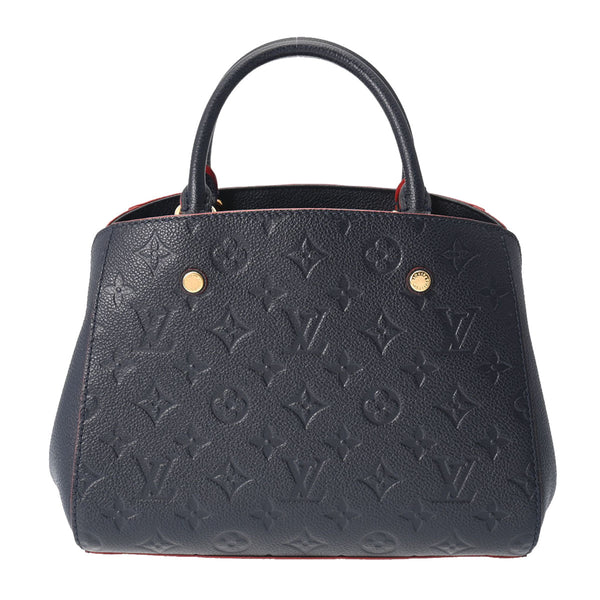 LOUIS VUITTON ルイヴィトン モノグラムアンプラント モンテーニュBB 2WAY マリーヌルージュ M42747 レディース レザー ハンドバッグ Aランク 中古 銀蔵