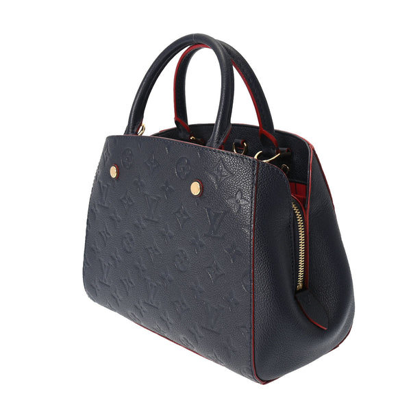 LOUIS VUITTON ルイヴィトン モノグラムアンプラント モンテーニュBB 2WAY マリーヌルージュ M42747 レディース レザー ハンドバッグ Aランク 中古 銀蔵