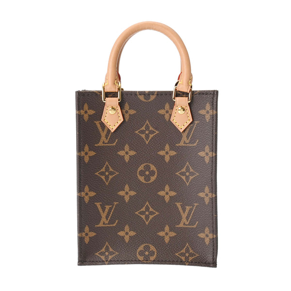 LOUIS VUITTON ルイヴィトン モノグラム プティット サックプラ ブラウン M81295 レディース モノグラムキャンバス ハンドバッグ Aランク 中古 銀蔵