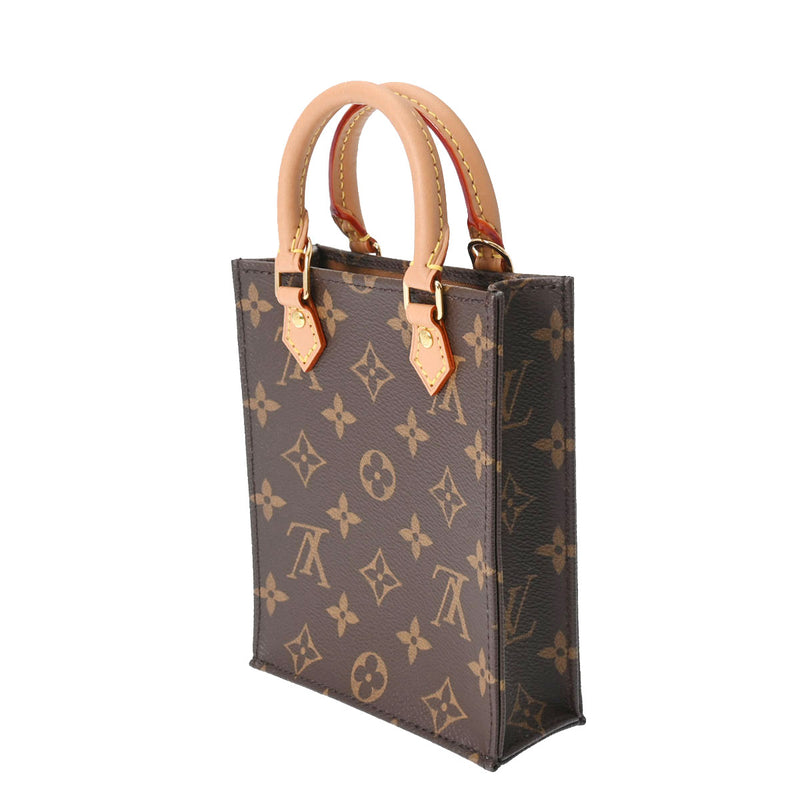 LOUIS VUITTON ルイヴィトン モノグラム プティット サックプラ ブラウン M81295 レディース モノグラムキャンバス ハンドバッグ Aランク 中古 銀蔵