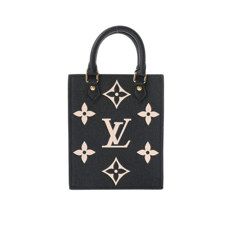 LOUIS VUITTON ルイヴィトン モノグラムアンプラント プティットサックプラ ノワール/ベージュ M81416 レディース レザー 2WAYバッグ Aランク 中古 銀蔵