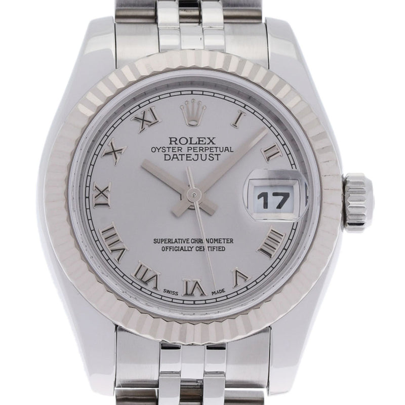 ROLEX ロレックス デイトジャスト 179174 レディース SS/WG 腕時計 自動巻き シルバー文字盤 Aランク 中古 銀蔵