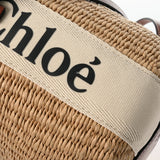 Chloe クロエ ウッディ スモールバスケット Mifukoコラボ ベージュ ゴールド金具 CHC22SS381 レディース ペーパー キャンバス 2WAYバッグ 新同 中古 銀蔵