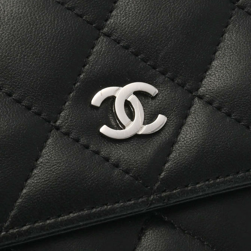 CHANEL シャネル マトラッセ チェーンウォレット 黒 シルバー金具 レディース キャビアスキン ショルダーバッグ Bランク 中古 銀蔵