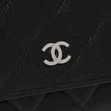 CHANEL シャネル マトラッセ チェーンウォレット 黒 シルバー金具 AP0250 レディース キャビアスキン ショルダーバッグ Aランク 中古 銀蔵