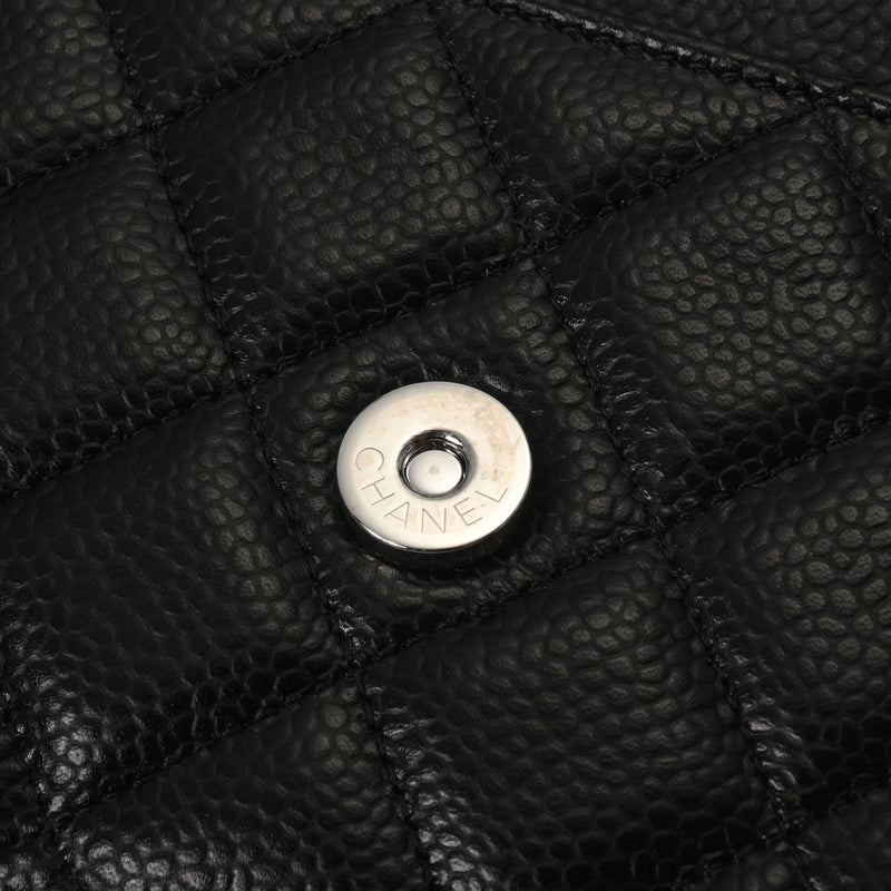 CHANEL シャネル マトラッセ チェーンウォレット 黒 シルバー金具 AP0250 レディース キャビアスキン ショルダーバッグ Aランク 中古 銀蔵