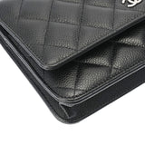 CHANEL シャネル マトラッセ チェーンウォレット 黒 シルバー金具 AP0250 レディース キャビアスキン ショルダーバッグ Aランク 中古 銀蔵