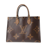 LOUIS VUITTON ルイヴィトン モノグラムジャイアント オンザゴー MM 2WAYトート ブラウン M45321 レディース モノグラムリバースキャンバス ハンドバッグ Bランク 中古 銀蔵