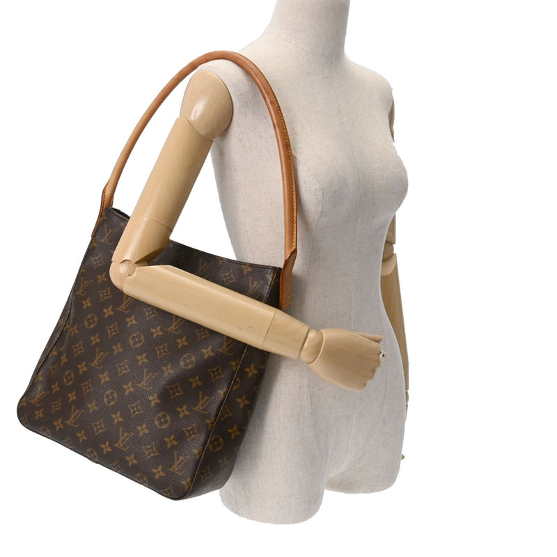 LOUIS VUITTON ルイヴィトン モノグラム ルーピング GM ブラウン M51145 レディース モノグラムキャンバス ワンショルダーバッグ Bランク 中古 銀蔵