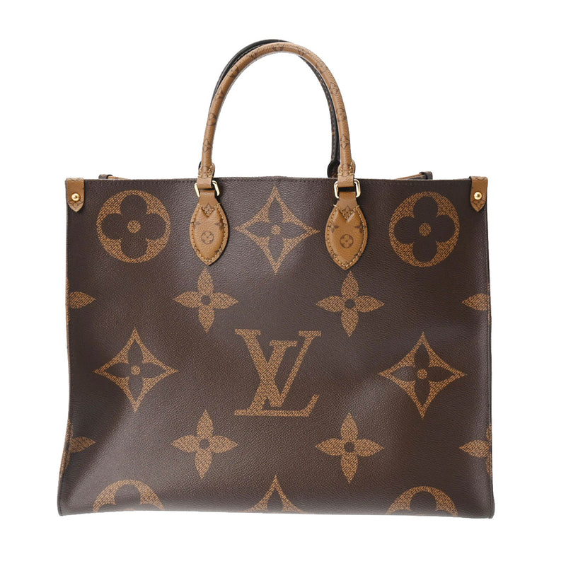 LOUIS VUITTON ルイヴィトン モノグラムジャイアント リバース オンザゴー GM ショルダー部分モノグラム 旧型 ブラウン M45320 レディース モノグラムキャンバス ハンドバッグ Aランク 中古 銀蔵