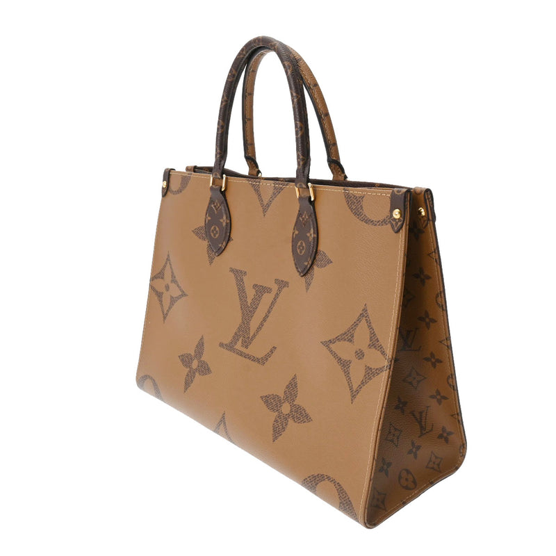 LOUIS VUITTON ルイヴィトン モノグラムジャイアント オンザゴー MM 2WAYトート ブラウン M45321 レディース モノグラムリバースキャンバス ハンドバッグ Aランク 中古 銀蔵