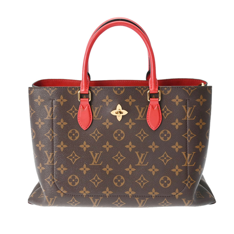 LOUIS VUITTON ルイヴィトン モノグラム フラワートート コクリコ M43553 レディース モノグラムキャンバス 2WAYバッグ ABランク 中古 銀蔵