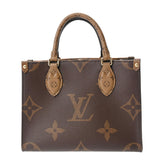 LOUIS VUITTON ルイヴィトン リバース オンザゴー PM ブラウン M46373 レディース モノグラムキャンバス ハンドバッグ 未使用 銀蔵