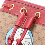 GUCCI グッチ ミニ バケット ミニ GGスプリーム ベージュ/赤 ゴールド金具 647801 レディース PVC レザー ショルダーバッグ Aランク 中古 銀蔵