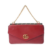 GUCCI グッチ GGキャット ダブルフェイス チェーン 黒/赤 ゴールド金具 524822 レディース レザー ショルダーバッグ ABランク 中古 銀蔵