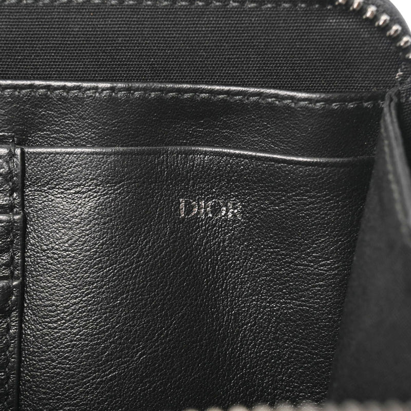 CHRISTIAN DIOR クリスチャンディオール ダイヤモンド 黒/グレー シルバー金具 レディース レザー ショルダーバッグ ABランク 中古 銀蔵