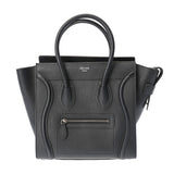 CELINE セリーヌ ラゲージ マイクロショッパー  黒 レディース レザー ハンドバッグ Aランク 中古 銀蔵