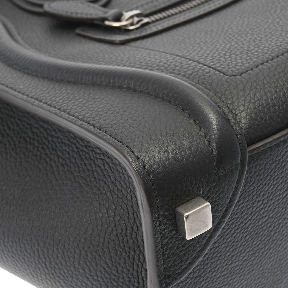 【美品】セリーヌ　ハンドバッグ　ラゲージ　マイクロ　ショッパー　レザー　ブラック CELINE セリーヌ ラゲージ マイクロ ハンドバッグ レザー