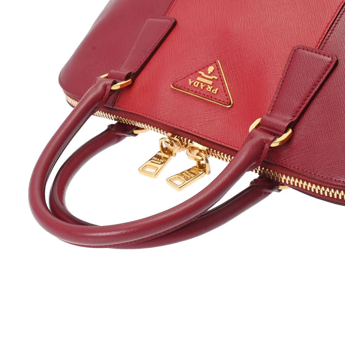 プラダ 赤/ボルドー レディース ハンドバッグ BL0837 PRADA 中古 