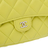 CHANEL シャネル マトラッセ チェーンウォレット フォンケース ライム シルバー金具 AP2096 レディース ラムスキン ショルダーバッグ ABランク 中古 銀蔵