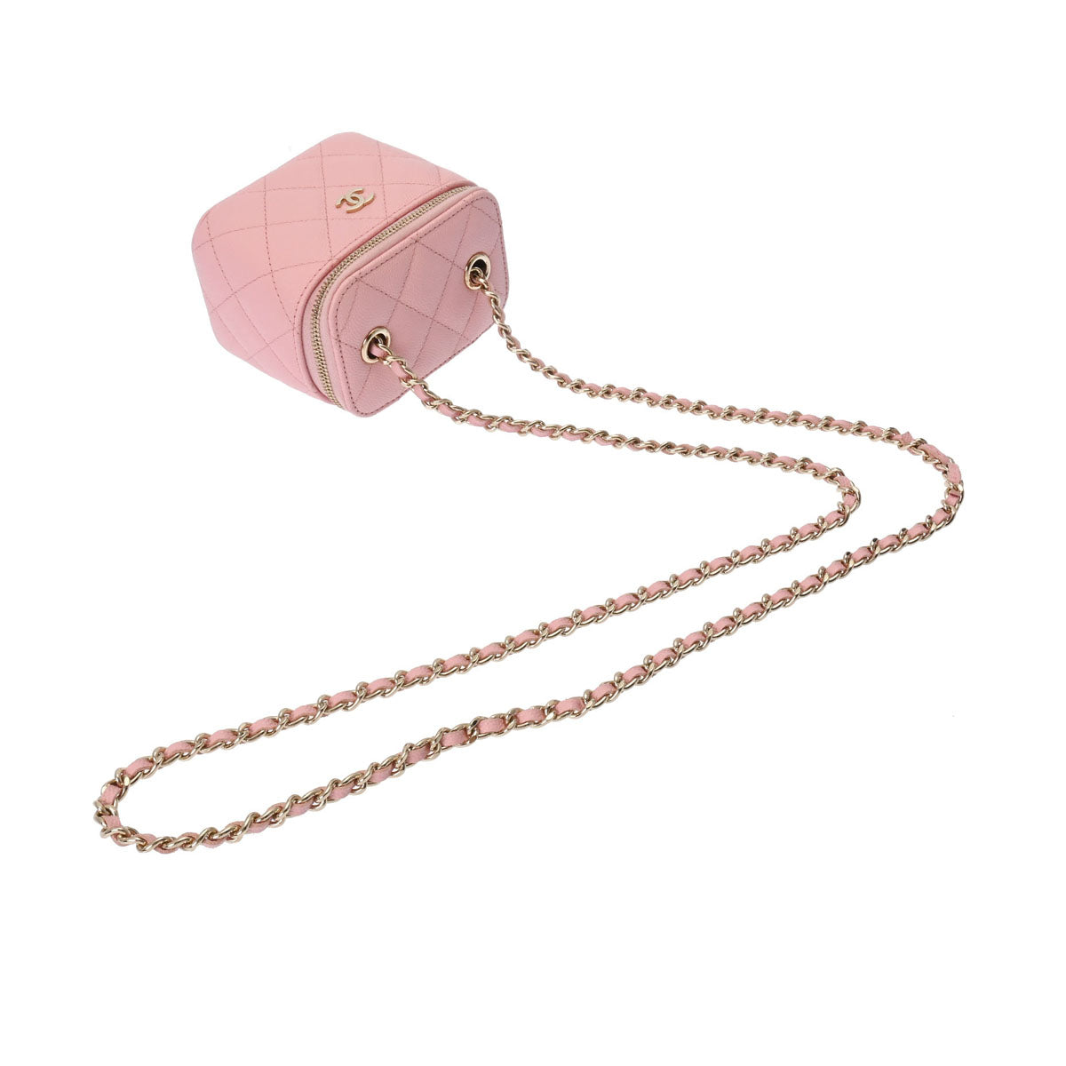 【美品】シャネル チェーンショルダーバッグ ミニ バニティバッグ キャビアスキン CHANEL（シャネル） バニティ ミニ チェーン ポーチ キャビアスキン