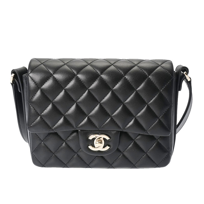 CHANEL シャネル マトラッセ フリルショルダー 20cm 黒 SG金具 レディース ラムスキン ショルダーバッグ Aランク 中古 銀蔵