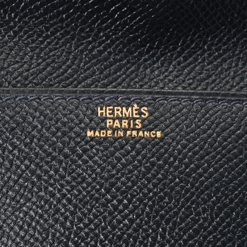 HERMES エルメス ポシェットグリーン ブルーインディゴ ゴールド金具 ○T刻印(1990年頃) メンズ クシュベル ウエストバッグ ABランク 中古 銀蔵