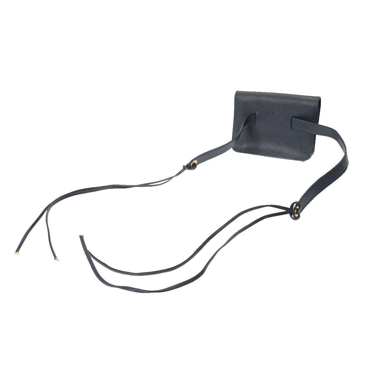 エルメスポシェットグリーン ブルーインディゴ ゴールド金具 ○T刻印