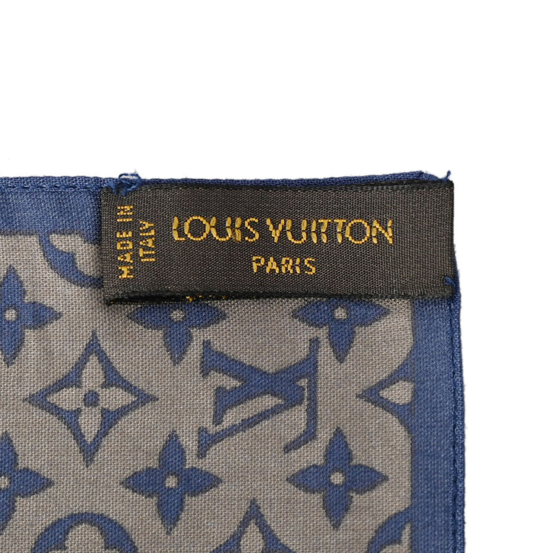 LOUIS VUITTON ルイヴィトン グレー/ネイビー ユニセックス コットン100％ ハンカチ 未使用 銀蔵