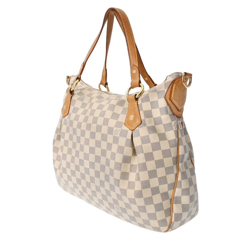 LOUIS VUITTON ルイヴィトン ダミエアズール イーヴォラ MM 2WAY 白 N41133 レディース ダミエアズールキャンバス ハンドバッグ Bランク 中古 銀蔵