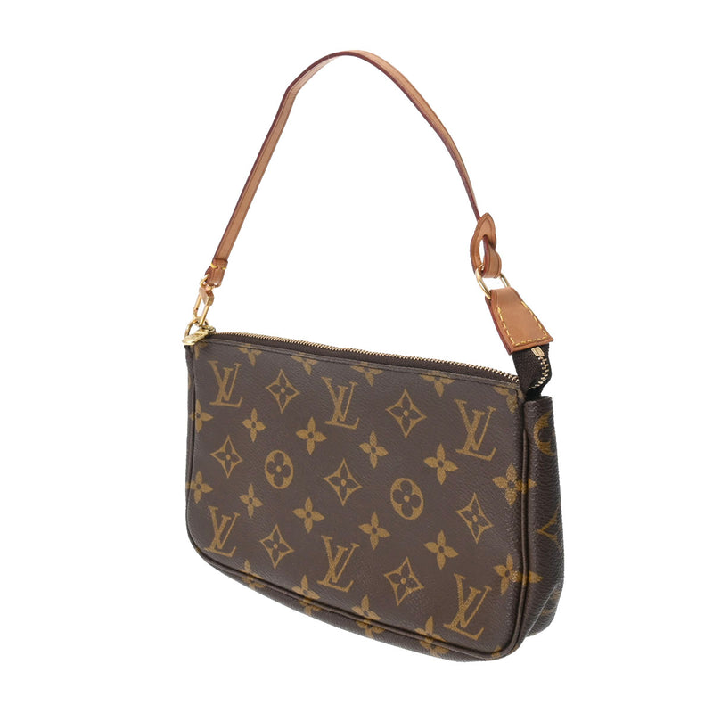 LOUIS VUITTON ルイヴィトン モノグラム ポシェット アクセソワール ブラウン M51980 レディース モノグラムキャンバス アクセサリーポーチ Bランク 中古 銀蔵