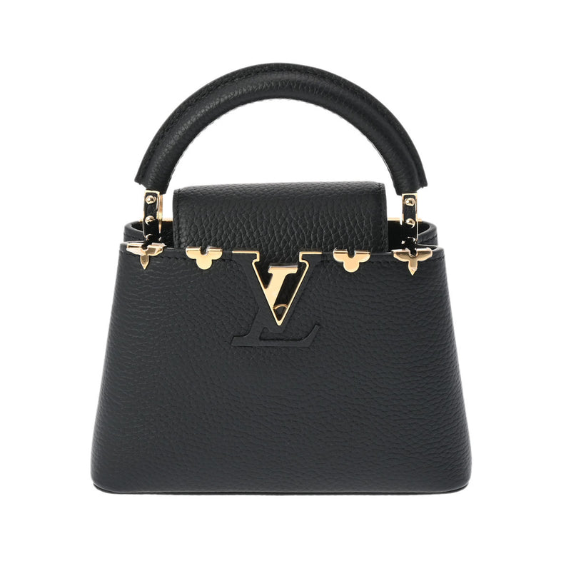 LOUIS VUITTON ルイヴィトン カプシーヌ MINI 2WAY ノワール ゴールド金具 M56669 レディース トリヨンレザー ハンドバッグ 新同 中古 銀蔵