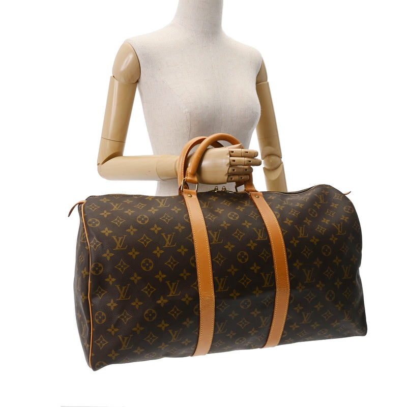 LOUIS VUITTON ルイヴィトン モノグラム キーポル 50 ブラウン M41426 ユニセックス モノグラムキャンバス ボストンバッグ Bランク 中古 銀蔵